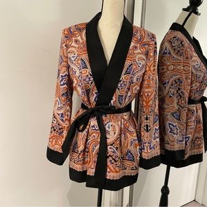 Zara belted silk paisley print blazer, very good condition size L